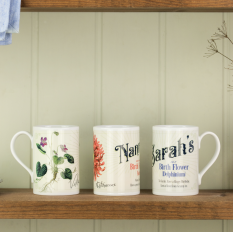 Hampers and Gifts to the UK - Send the Personalised Birthflower Porcelain Mug